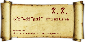 Kővágó Krisztina névjegykártya